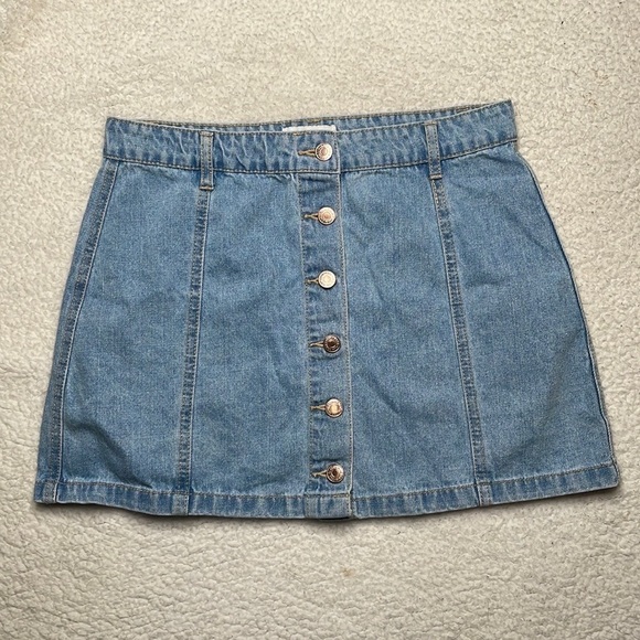 Forever 21 Denim Jeans Button up skirt Size 30 - Picture 1 of 7